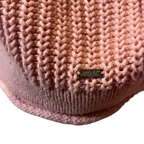 PINK by Victoria's Secret Women's Pink Knit Hooded Cropped Sweater Size X-Small - Picture 2 of 10